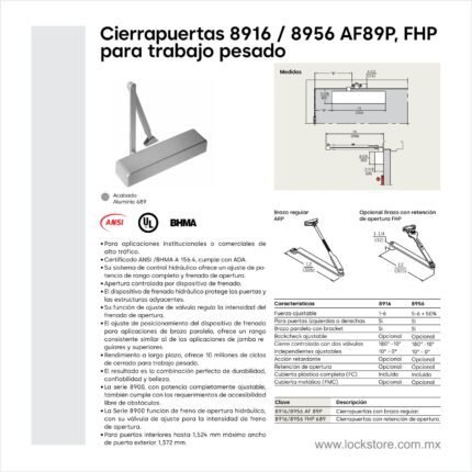 Cierrapuertas mod. 8916 & 8956 Dorma