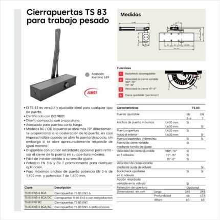 Cierrapuertas mod. TS 83 Dorma